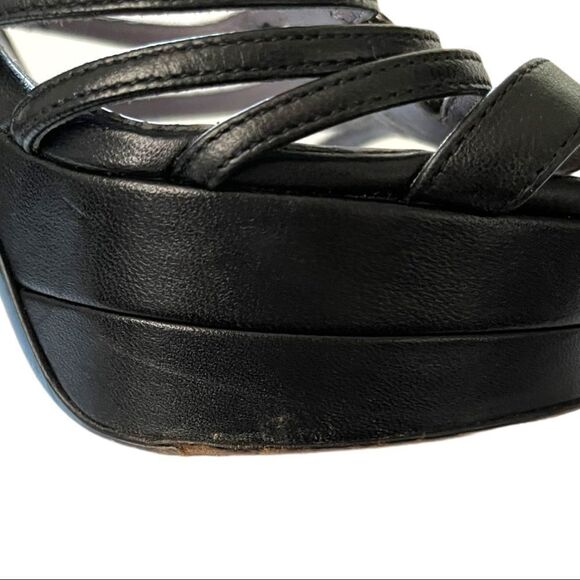 VERSACE Chain Detail Strappy Leather Ankle Booties - Picture 7 of 13